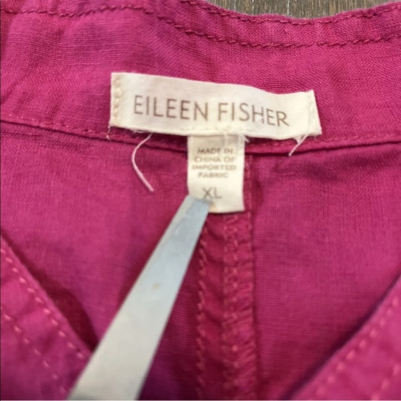 Eileen Fisher  Top XL 100% Irish Linen Button Front Shirt Layer Pink - Picture 8 of 8